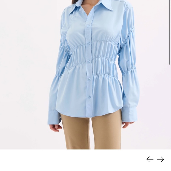 Scarlet & Sam: Scrunched Shirt - Milk Blue - Picture 5 of 5